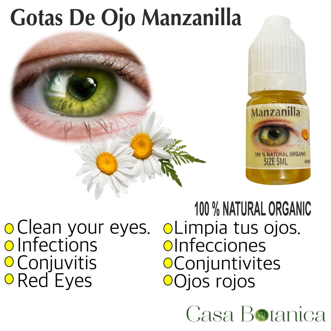 2 pcs Chamomile Eye Drops Gotas Para Los OJOS DE MANZANILLA Etsy