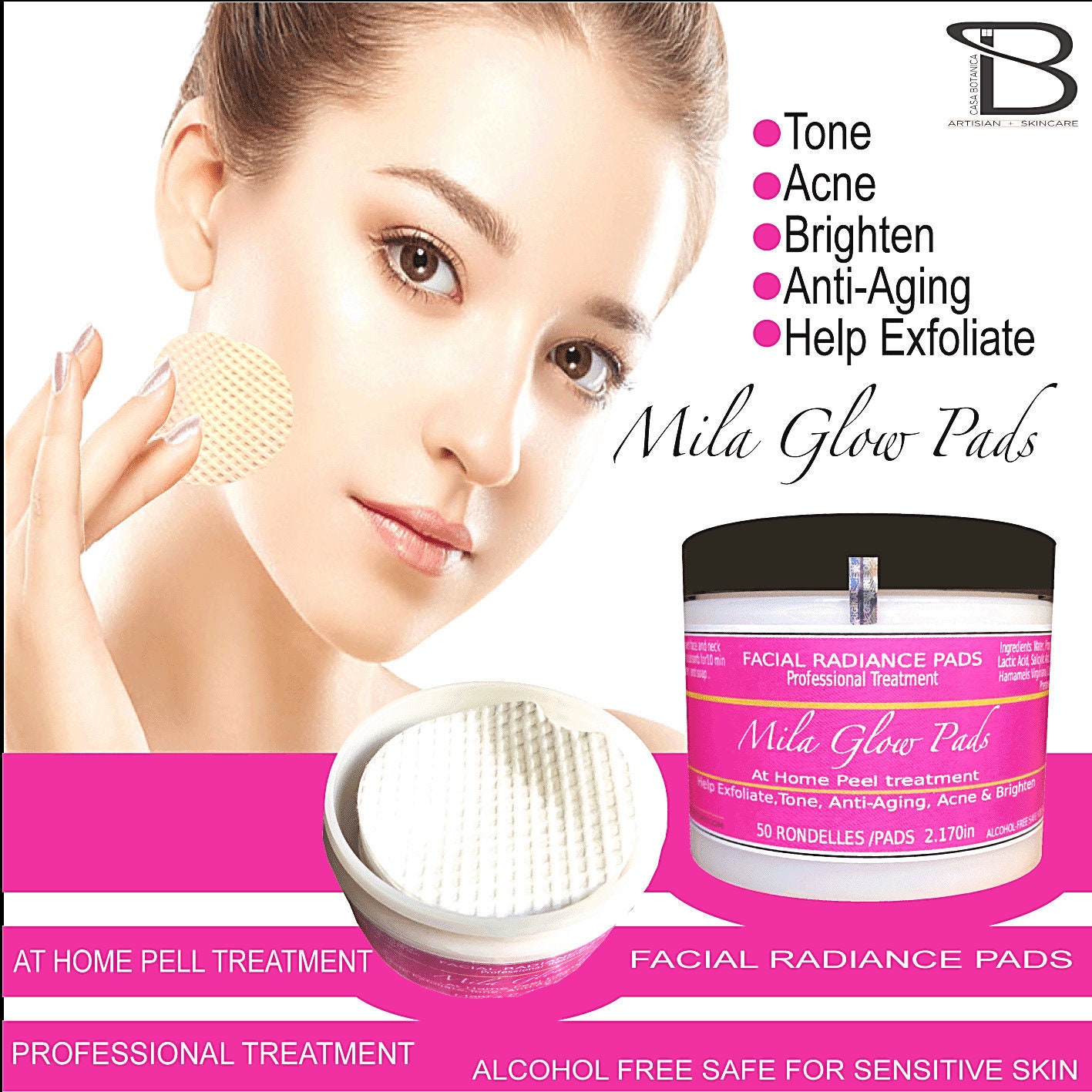 MILA GLOW Pads La Original for ACNE and Clean Face Skin Care Etsy UK