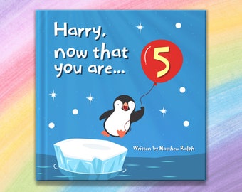 Personalised Children’s Book “Now That You Are Five" Fifth Birthday Gift, Custom Name Book, Personalised 5th Birthday Book, Kid’s Gift