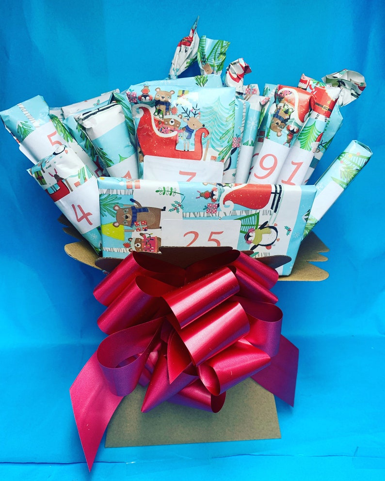 Advent Calendar Bouquet Chocolate Gift Box Personalised Hamper Etsy