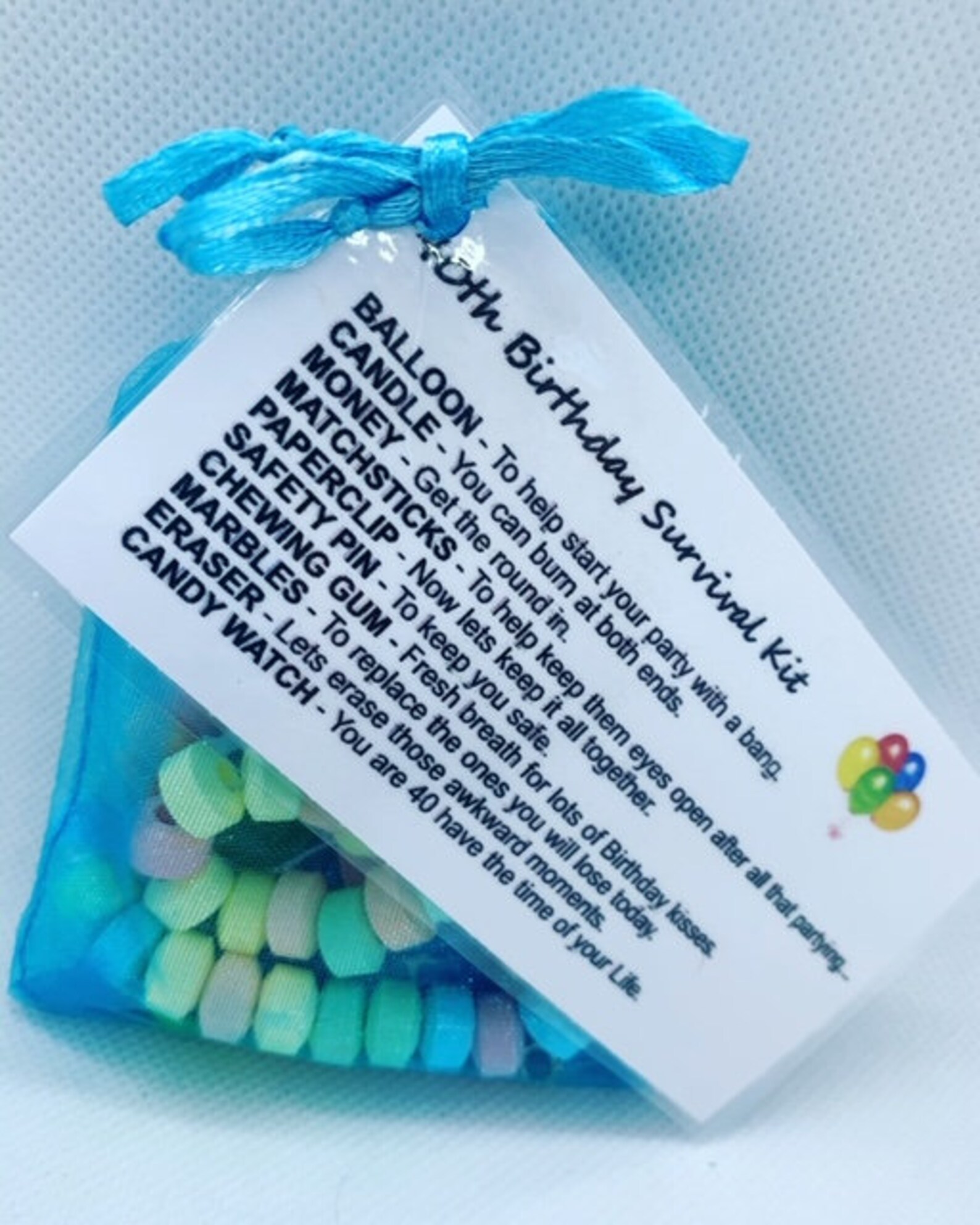40th Birthday Survival Kit Printable