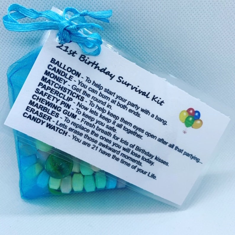 21st Birthday Survival Kit Keepsake Gift Novelty Birthday Etsy