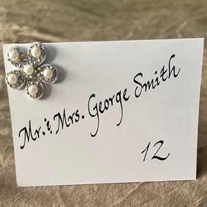 Hand-Lettered Place Cards / Seating Cards with Embellishment