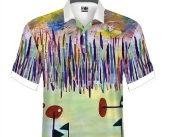 Polo Golf Shirt High Quality Artsy Print and Design Premium Performance Moisture Wicking Fabric