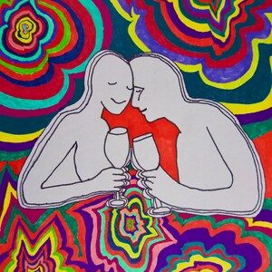 Romantische Valentinstag Karte für Mann, Frau, Paar oder Ehepartner! Valentines Day Geschenk Handmade Artwork auf Karte gedruckt. Valentinstag Gedicht