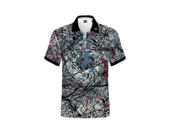 Golf Polo Shirt Abstract Artsy Design Unisex Premium Performance Fabric Tshirt