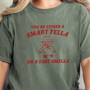 Comfort Colors Are You A Smart Fella Or Fart Smella Shirt, Retro Cartoon T Shirt, Weird T Shirt, Meme T Shirt, Trash Panda T Shirt
