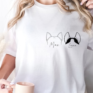 Custom Dog Ears Shirt, Pet Ears Outline Shirt, Custom Dog Portrait Shirt, Personalized Dog Shirt, Custom Dog Crewneck