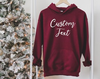 Custom Personalized Hoodie Sweater Sweatshirt Long Sleeve, Personalized Hoodie, Customized, Add your own text, add your own design