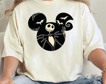 Jack Skellington Mickey Halloween Shirt, Disney Halloween Family Shirt, Halloween Party Tee, , Jack Skellington,Comfort Colors Halloween Tee