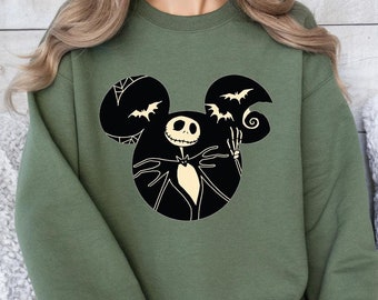 Jack Skellington Mickey Halloween Sweatshirt, Disney Halloween Family Shirt, Halloween Party Sweater, , Jack Skellington,Skeleton Halloween