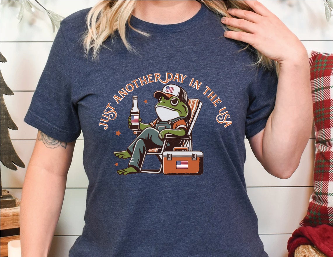 Patriotic Frog Shirt, Funny Frog Tshirt, Gift for Frog Lover