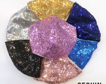 Sequin Glitter Mask Sparkly Bling Fashion Face Handmade Mask Washable Reusable