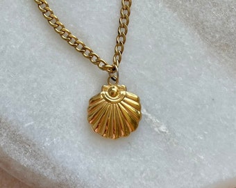 Muschel Halskette | Beachy Vibes | Strand Schmuck | Meerjungfrau Halskette | Gold Muschel Halskette | Handgemachte Bettelkette | Ocean Schmuck | Schale