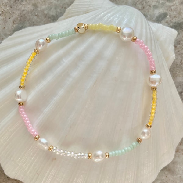 Colourful Bracelet | Boho Vibes | Beach Bracelet | Mermaid Jewellery | Handmade Bracelet | Pearl Bracelet | Surfer Girl | Pearls and Beads