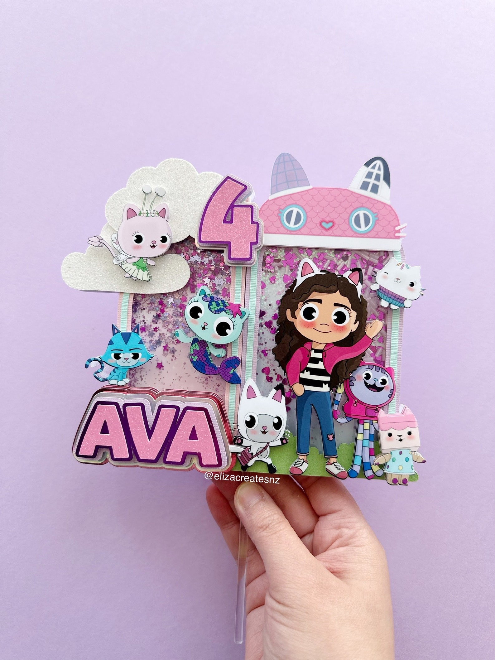 Gabbys Dollhouse Cake Topper Gabby Dollhouse Party Etsy New Zealand