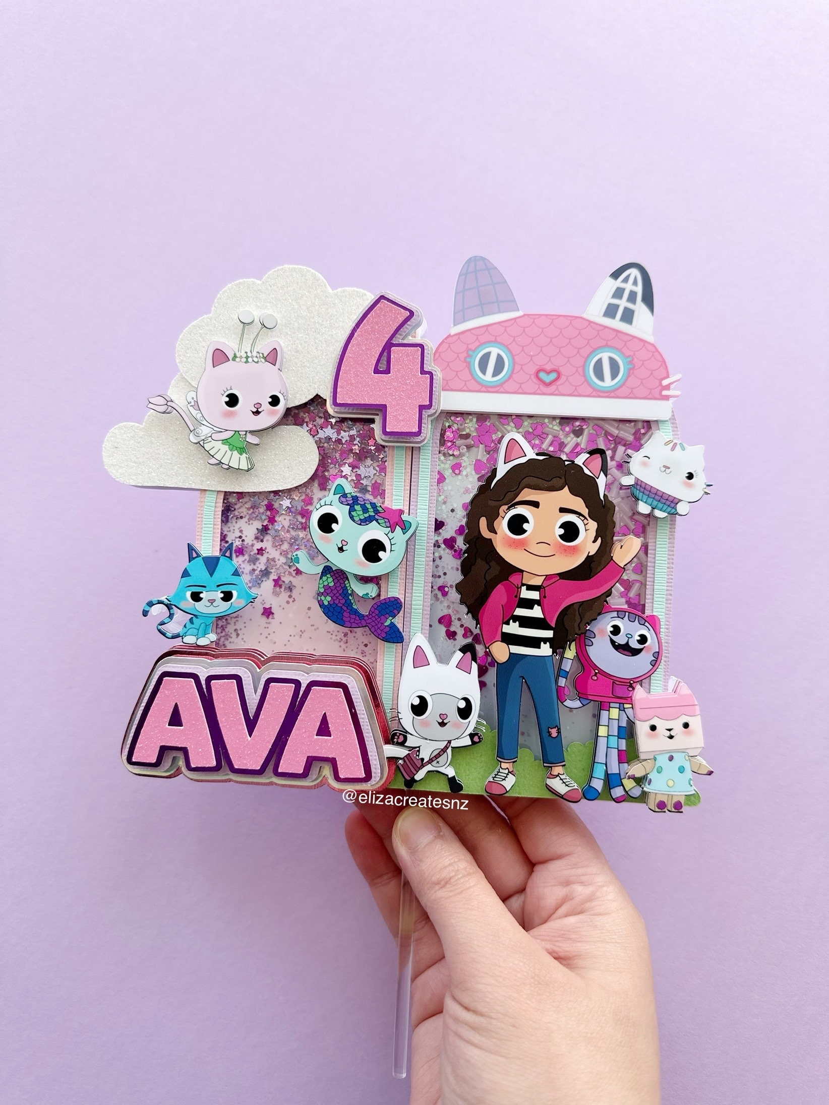 Gabbys Dollhouse Cake Topper Gabby Dollhouse Party Etsy New Zealand