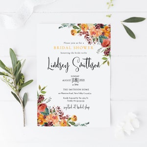 Gold Bridal Shower Invitation,Dusty Gold Floral, Bride to be, EDITABLE, Gold Floral Bridal Invitation, INSTANT DOWNLOAD, Editable Template