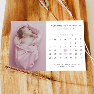 Birth Announcement Calendar, Newborn Announcement, Welcome to the World, Baby on the way, Baby Announcement, Birth Calender, We are Pregnant