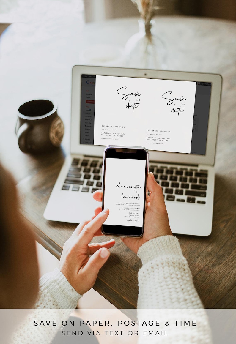 Digital Save The Date Online Save the Date Cards Text Message Save the Dates Electronic Elegant Save the Date Template Electronic Invite