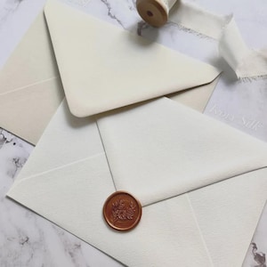 Ivory Silk, Mist, White Envelopes | Colorplan C6, C5, 5x7 RSVP Wedding Invitation Envelopes | Luxury Cream Envelope for Events