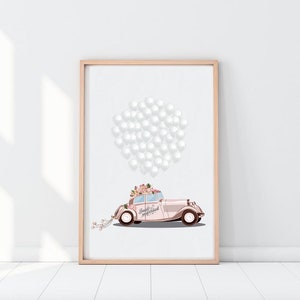 Personalised Just Married Art Wall Print - Personalised Gifts Wall Decor Custom Cloud Wall Art, PRINTABLE