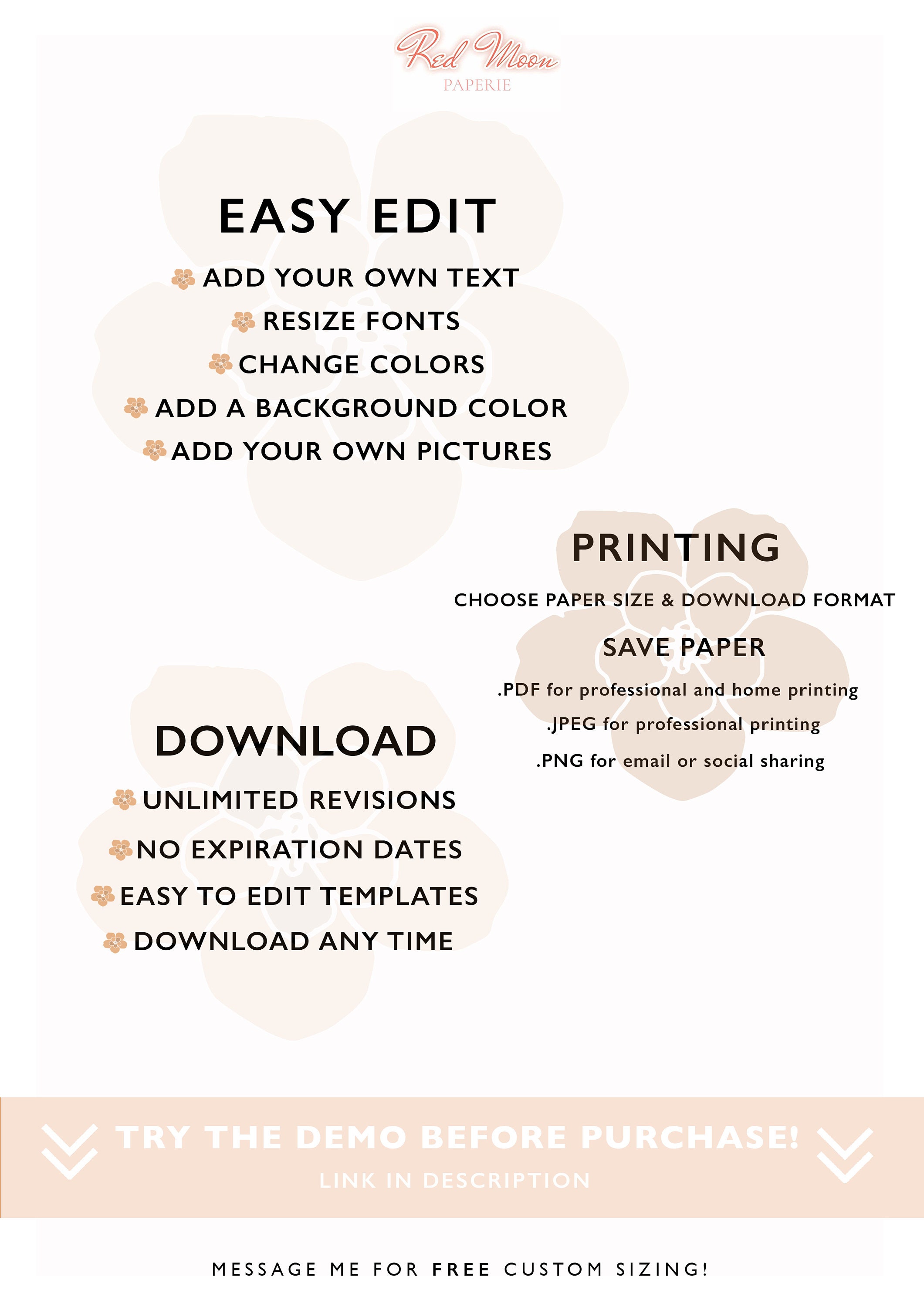Self-editing Reply Card Template Response Card Instant - Etsy