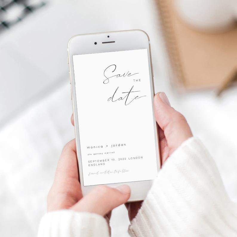 Digital Save The Date Online Save the Date Cards Text Message Save the Dates Electronic Elegant Save the Date Template Electronic Invite