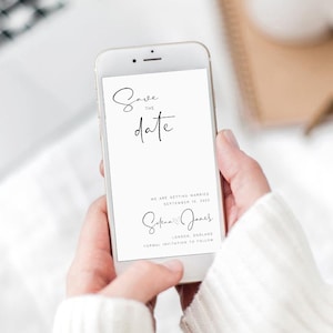 Electronic Save The Date Template, Simple Save The Date, Text Message Evite, Cell Phone, Digital, Unlimited DIY, Templett, Electronic Invite
