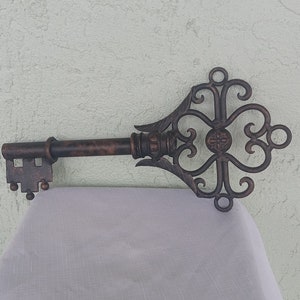 Vintage Cast Iron Key-Wall Decor-Decorative Key-Cast Iron Key-Rustic Decor-Antique Metal Key-Accent Decor-Home Decor-Skeleton Key-Decor