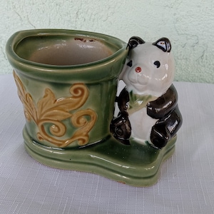 Vintage Panda Bear Planter-Vintage Planter-ceramic Panda Planter-Succulent Planter-Indoor Plants-Porch Decor-Patio Decor-Small Planter-Panda