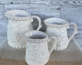 Vintage Measuring Cups-Set of Three Measuring Cups-Ceramic Measuring Cups-Kitchen Decor-Kitchen and Dining-Baking-Farmhouse Kitchen-Kitchen