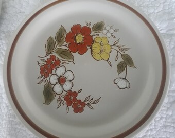 2x Mountain Wood Trellis Blossom Japan Stoneware 27cm Dinner Plates 