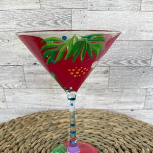 Hand Painted Martini Glass-Barware-Drinkware-Cocktail Glass-Gifts for Her-Gifts for Mom-Martini Glass-Entertaining-Cocktails-Glassware
