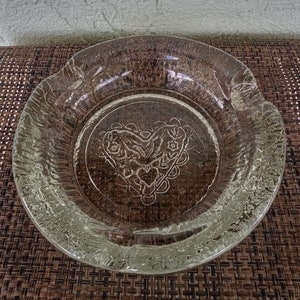 Vintage Ashtray-Heavy Glass Ashtray-Heart Ashtray-Thick Glass Ashtray-Candy Dish-Home Decor-Clear Glass Ashtray-Collectible Ashtray-Ashtrays