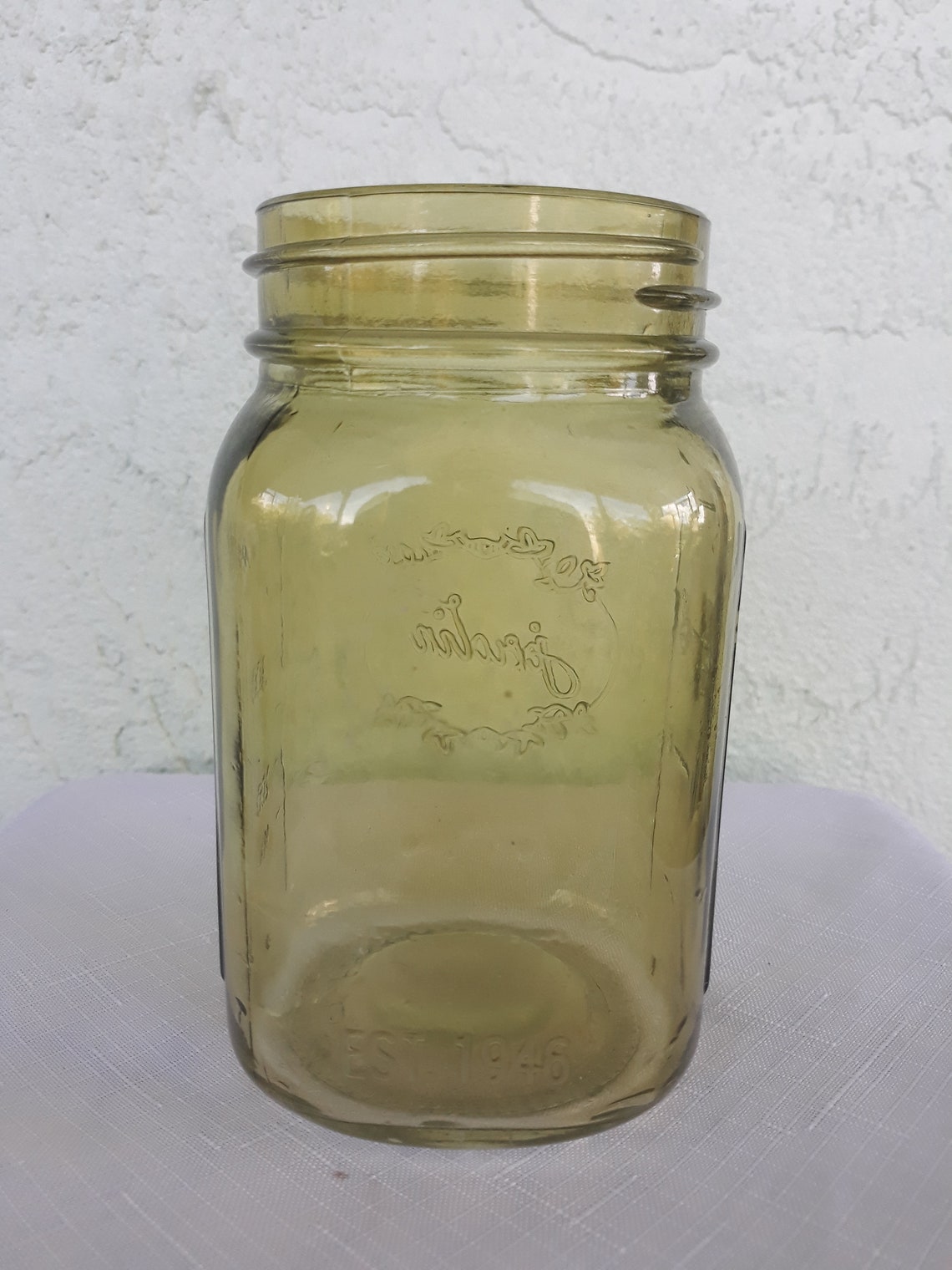 Vintage Green Mason JarJardin Mason JarSmall Green Glass Etsy