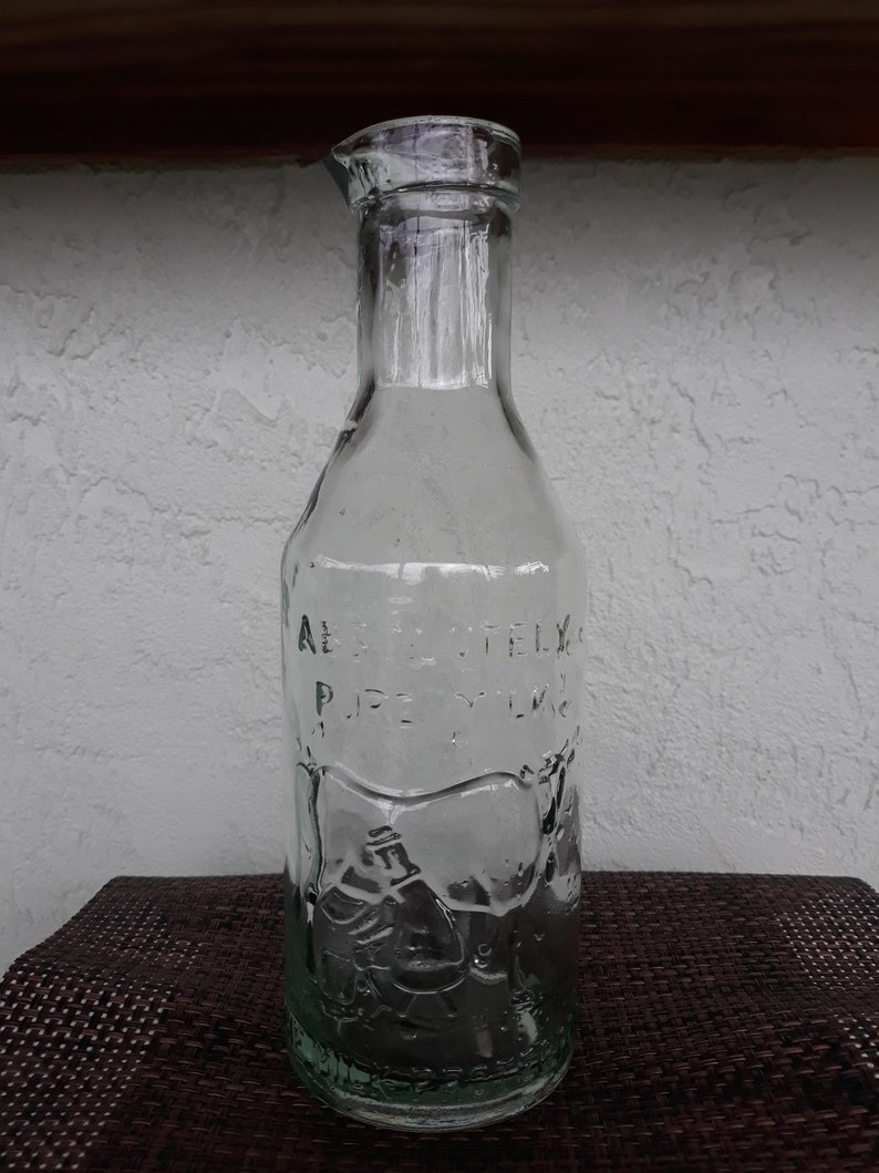 Absolutely Pure Milk Bottlevintage Milk Bottlebottle With Etsy