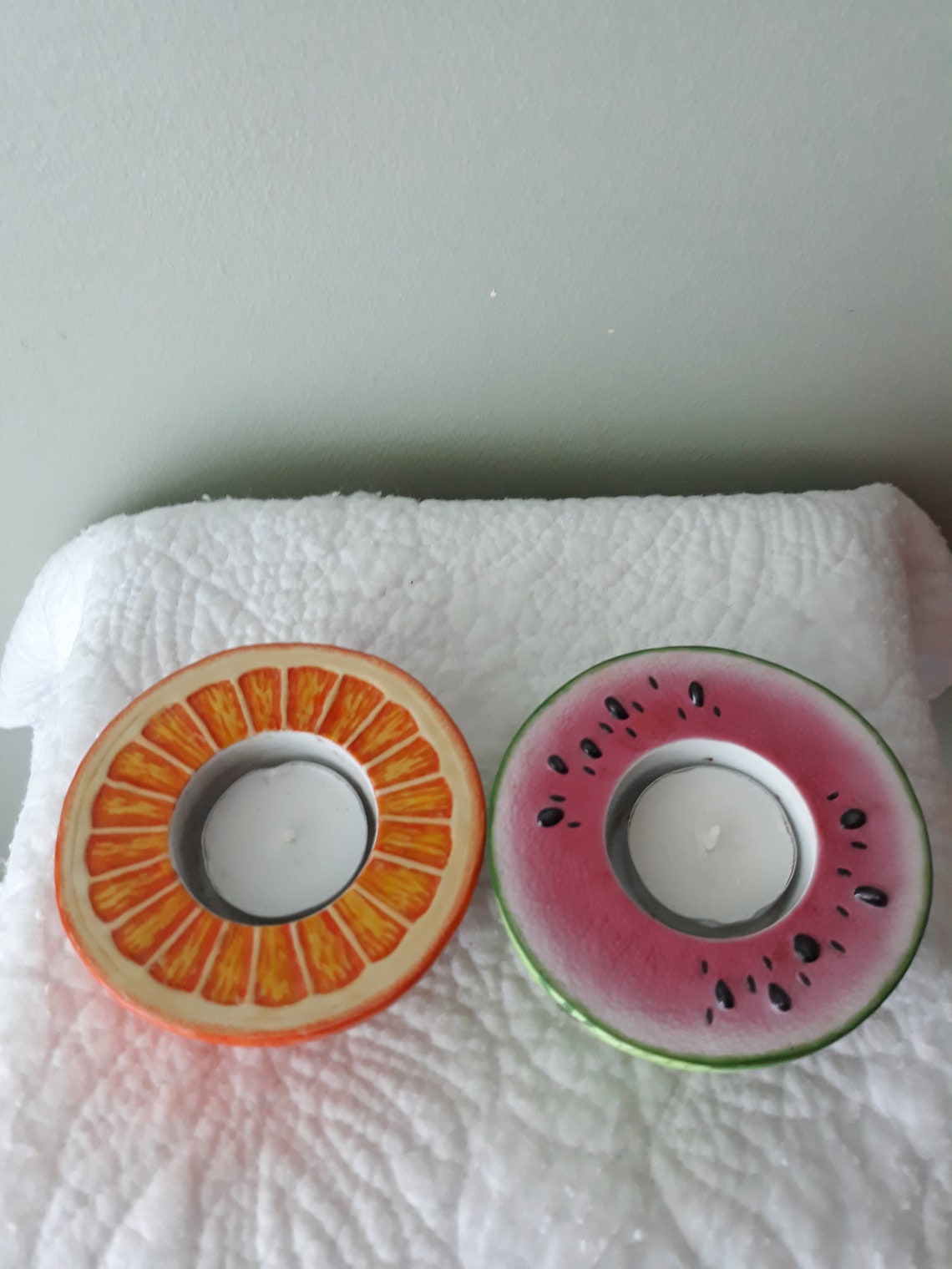 Vintage Partylite Ceramic Fruit Candle Holderstealight Etsy