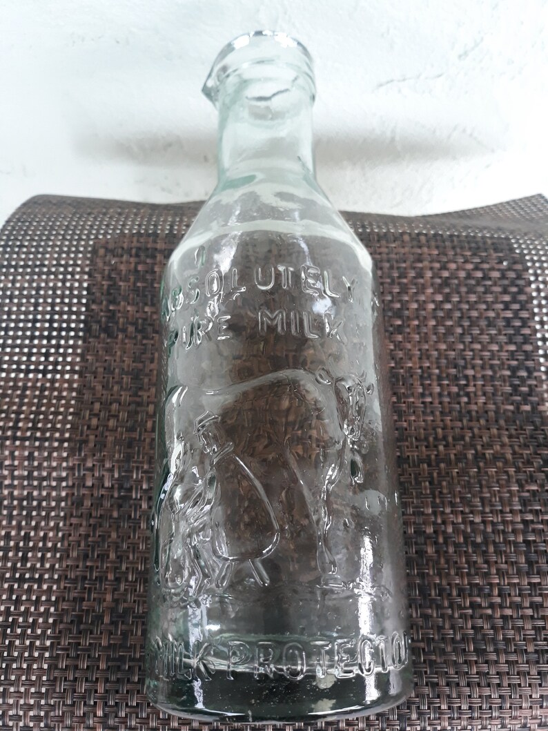 Absolutely Pure Milk Bottlevintage Milk Bottlebottle With Etsy