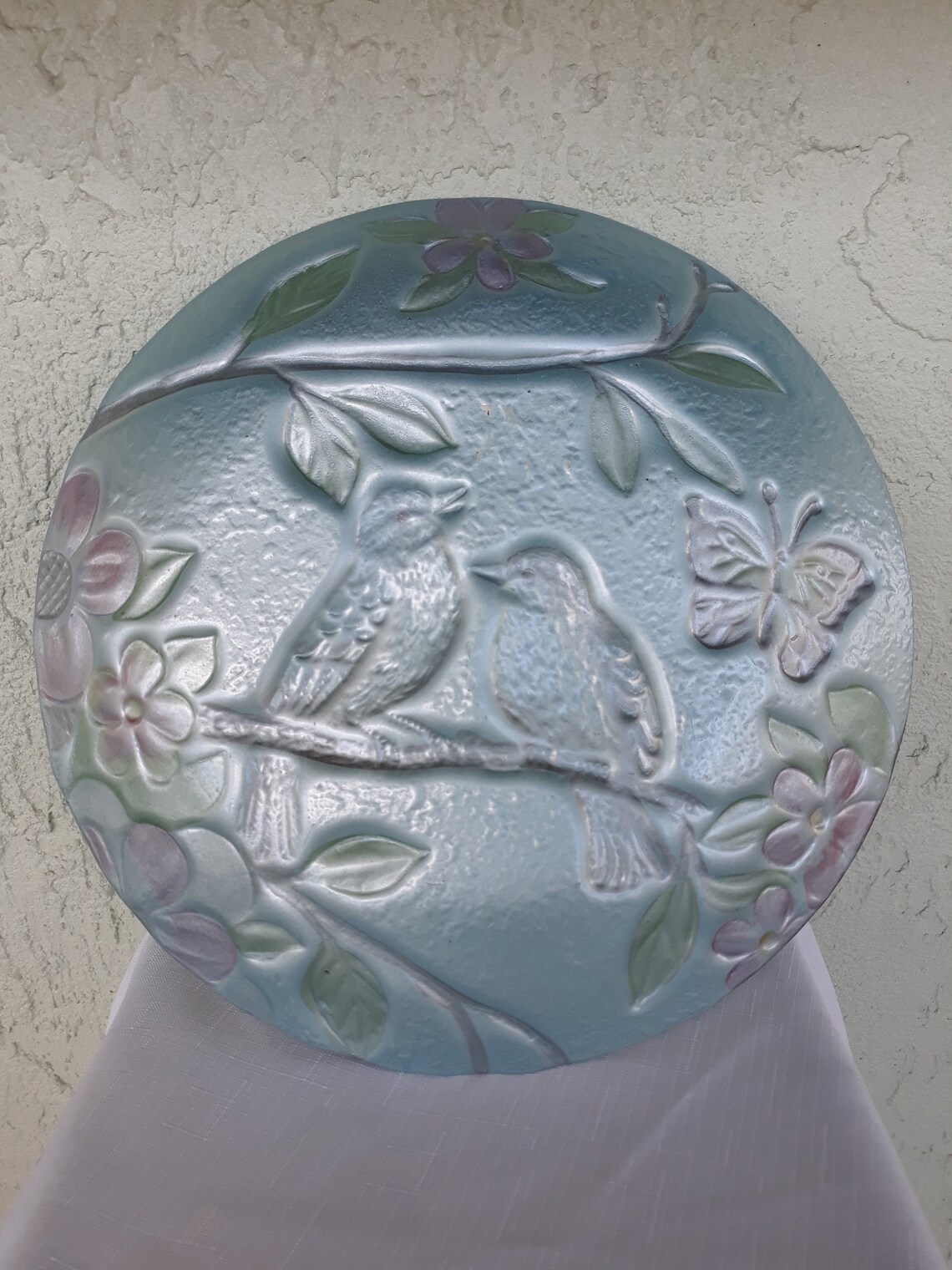 Vintage Art Glass Bird Platedecorative Bird Plate Garden Etsy