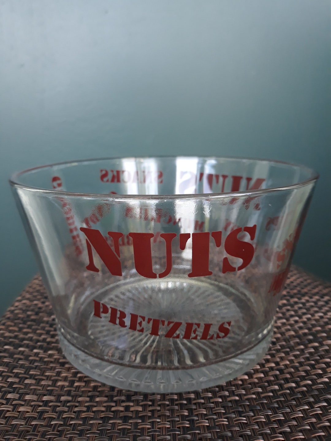 Vintage Snack Bowl Retro Glass Bowl Party Super Bowl Candy Etsy