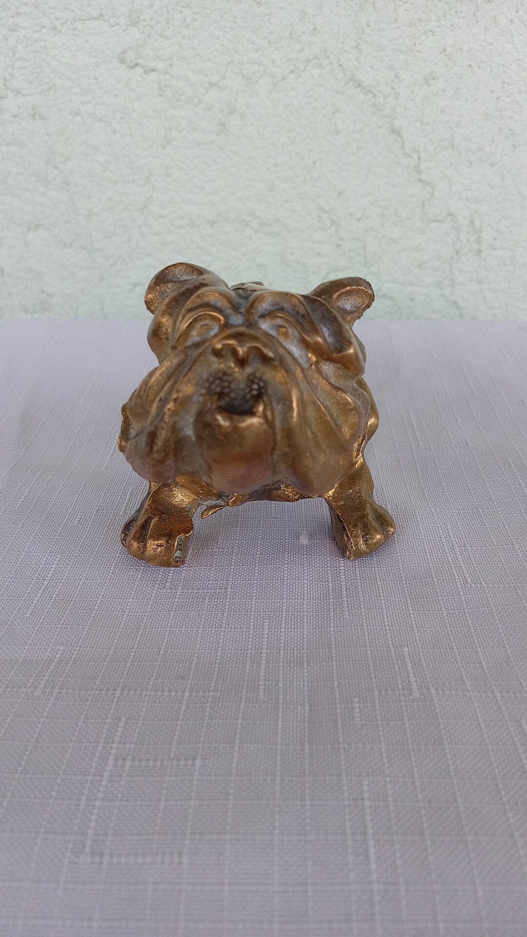 Vintage Brass Bulldog Figurinebrass Bulldog Paperweightbrass English