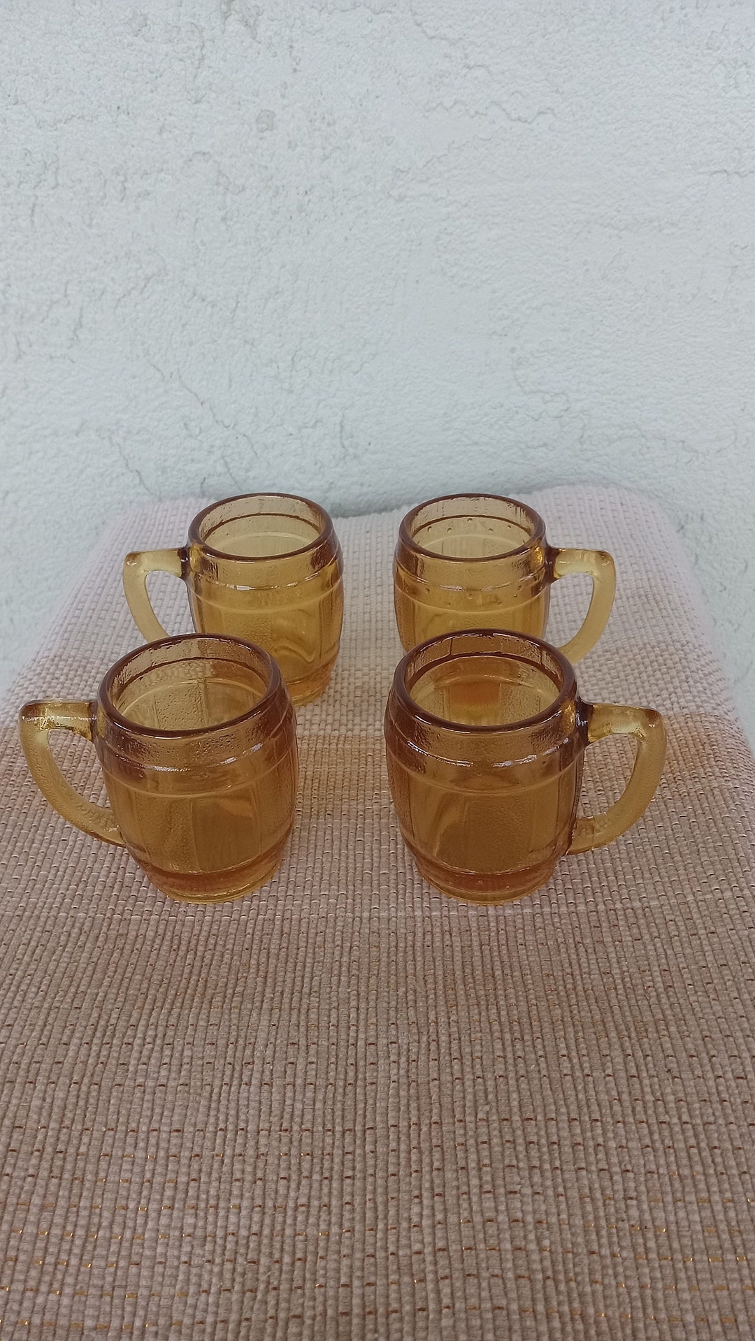 Vintage Shot Glassesamber Shot Glassesset of Fourhoney Gold Glass