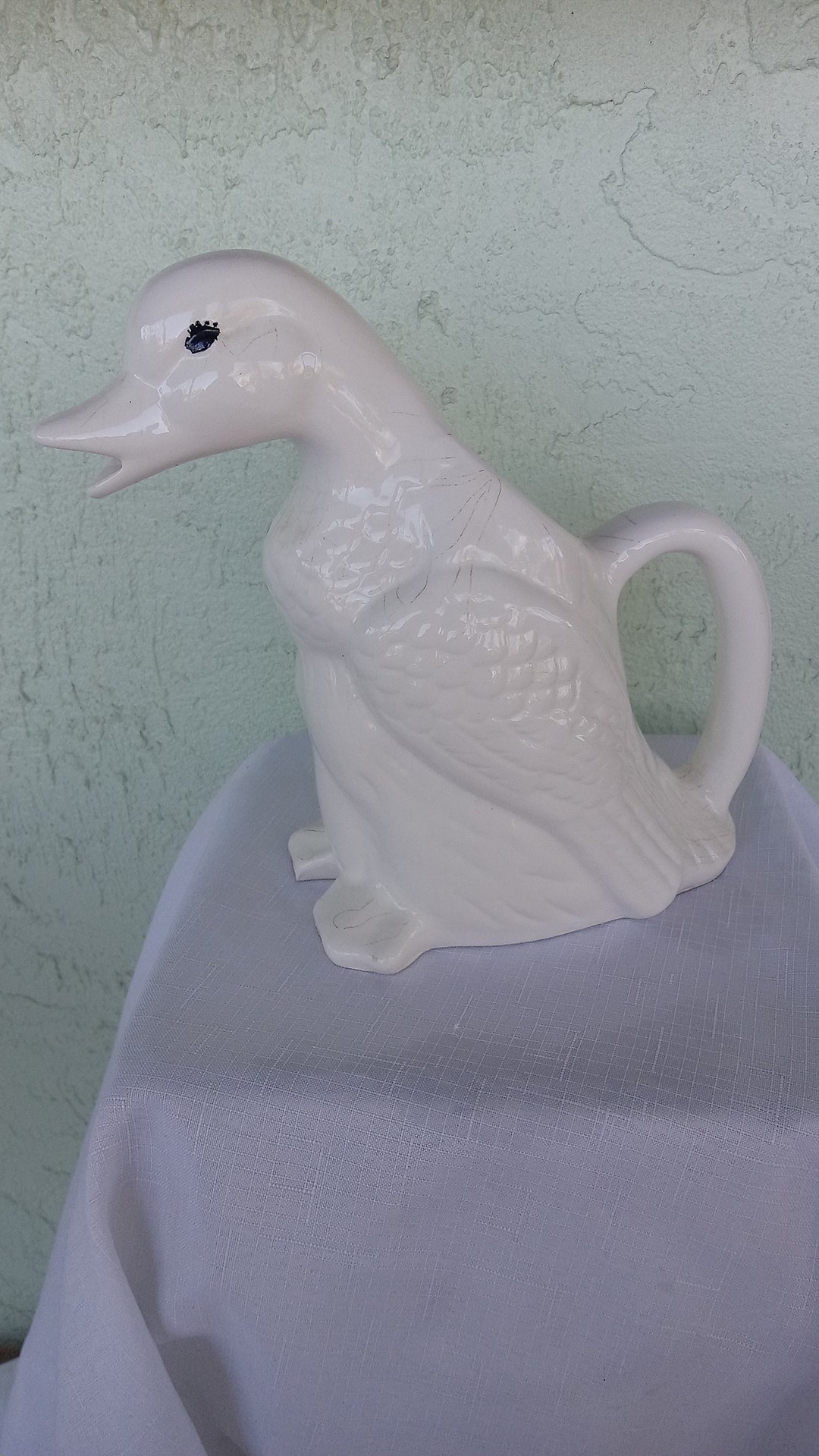 Vintage Ceramic Duck Pitcherduck Water Pitcherfarmhouse Decorcountry Decorplantersvases