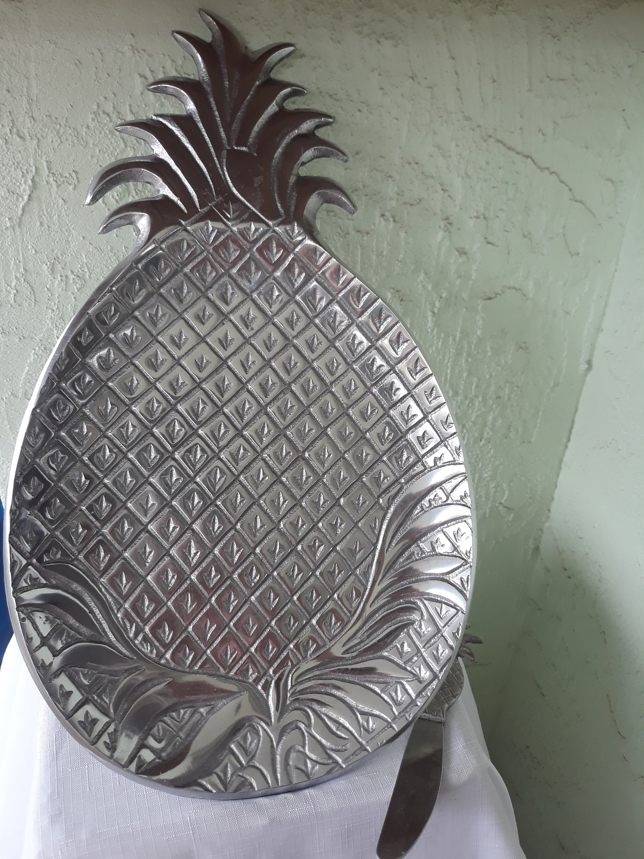 Vintage Pineapple Serving Tray With Spreaderpineapple Etsy New Zealand
