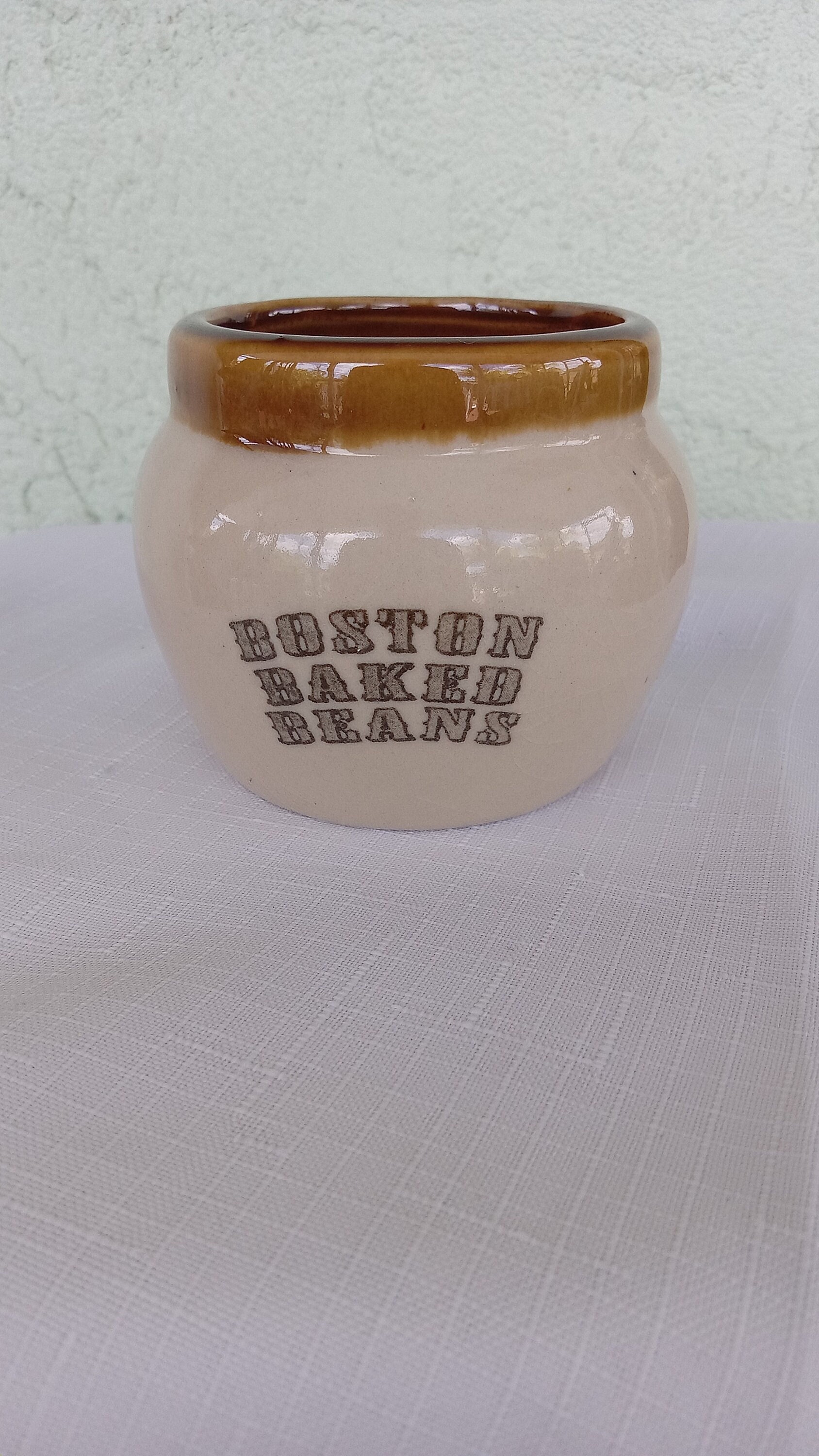 Antique American Stoneware Boston Baked Beans Cooking Pot From Portland  Maine