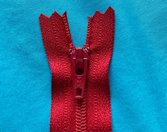 Red 7" YKK Plastic Zipper