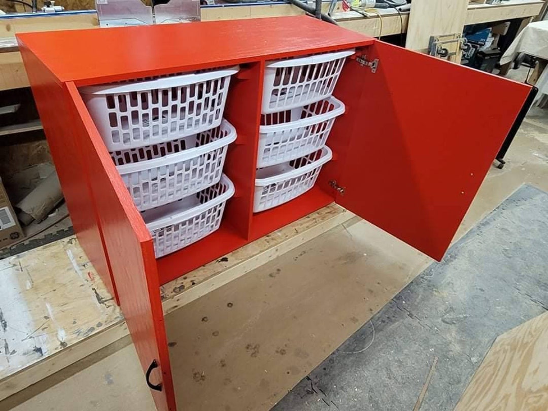 Laundry Basket Holder With Doors Etsy