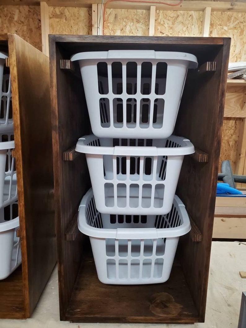 3 Tier Wooden Basket Holder Etsy