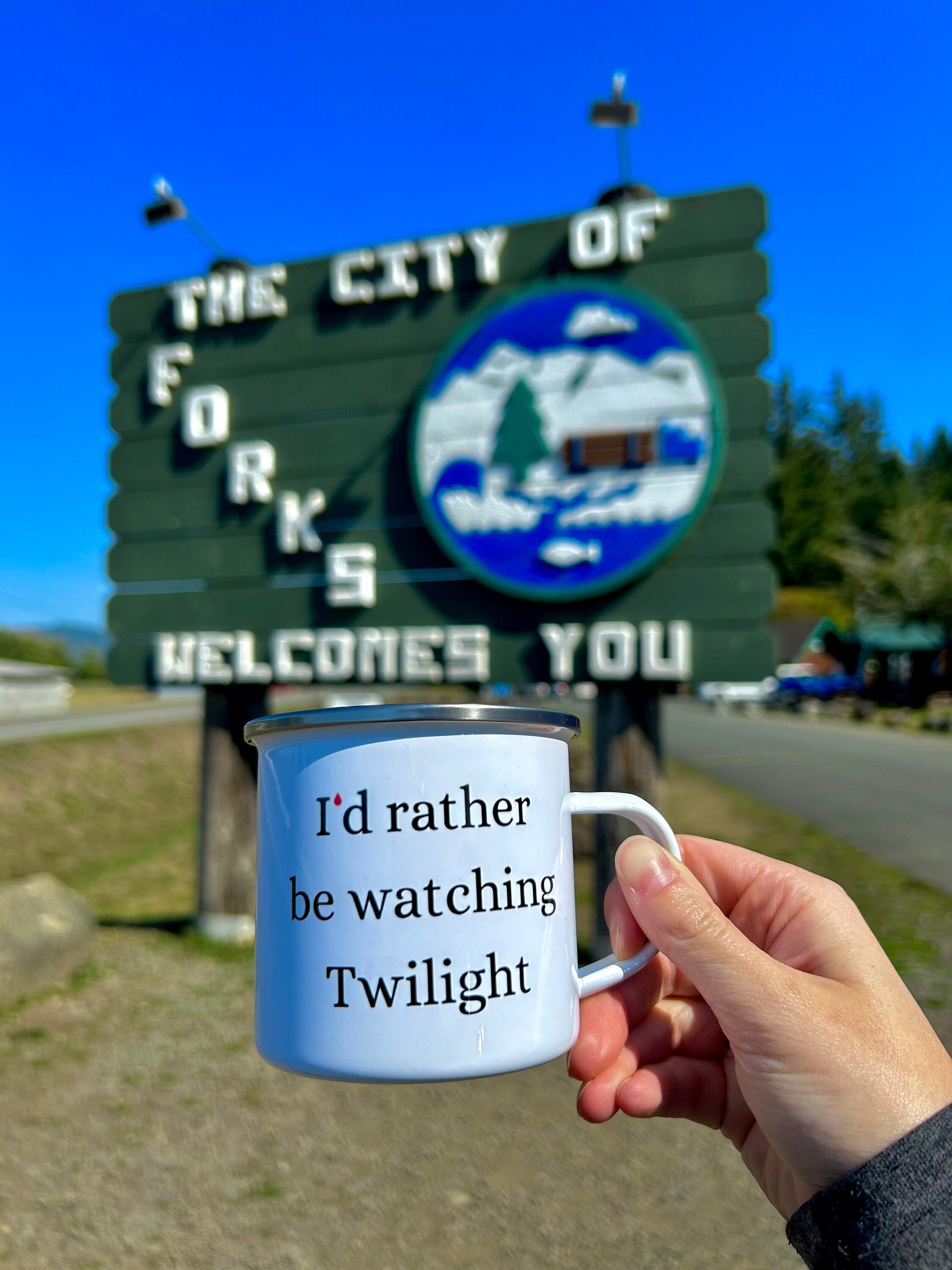 Twilight Camping Mug I'd Rather Be Watching Twilight Coffee Mug Campfire Mug  Twilight Inspired Coffee Cup Twilight Fan Gifts Camp 